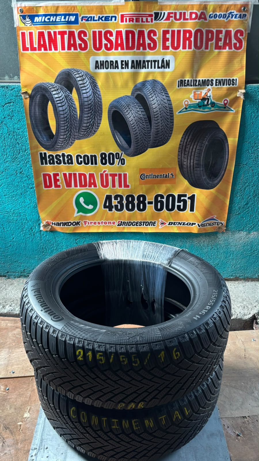 PAR DE LLANTAS 215/55/16 CONTINENTAL
