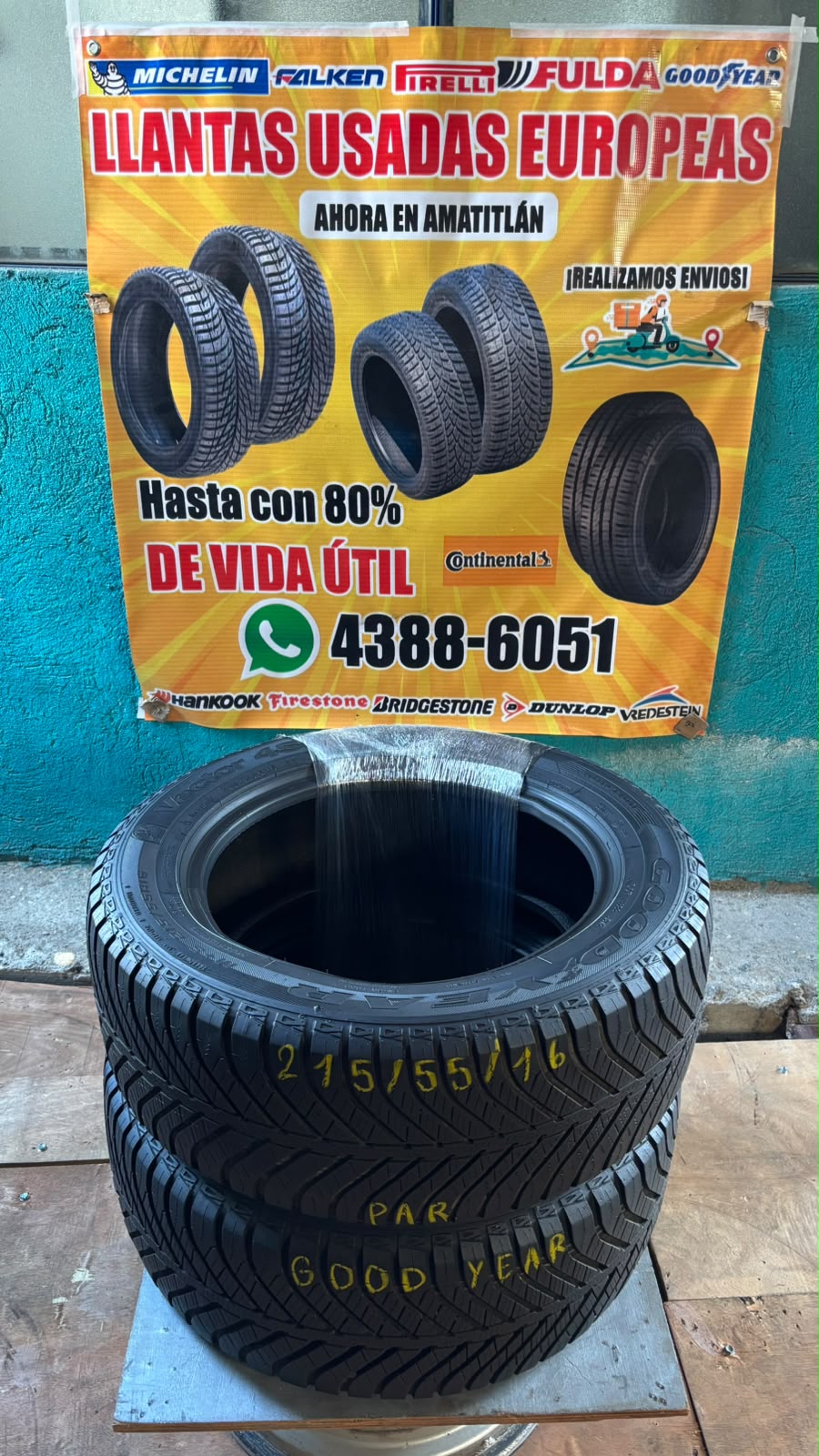 PAR DE LLANTAS 215/55/16 GOOD YEAR