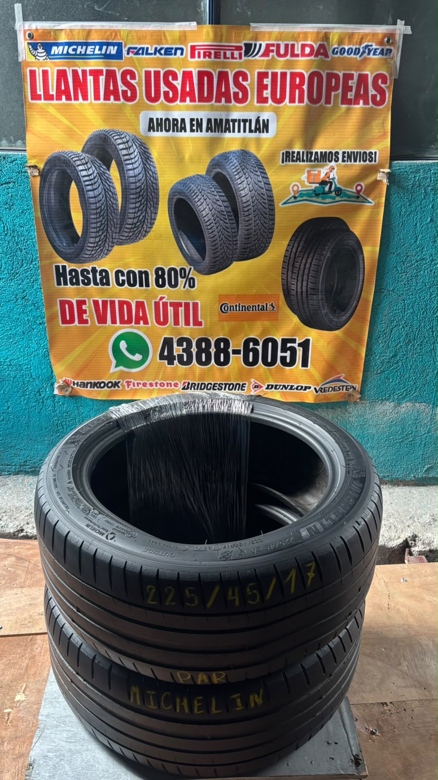 PAR DE LLANTAS 225/45/17 MICHELIN