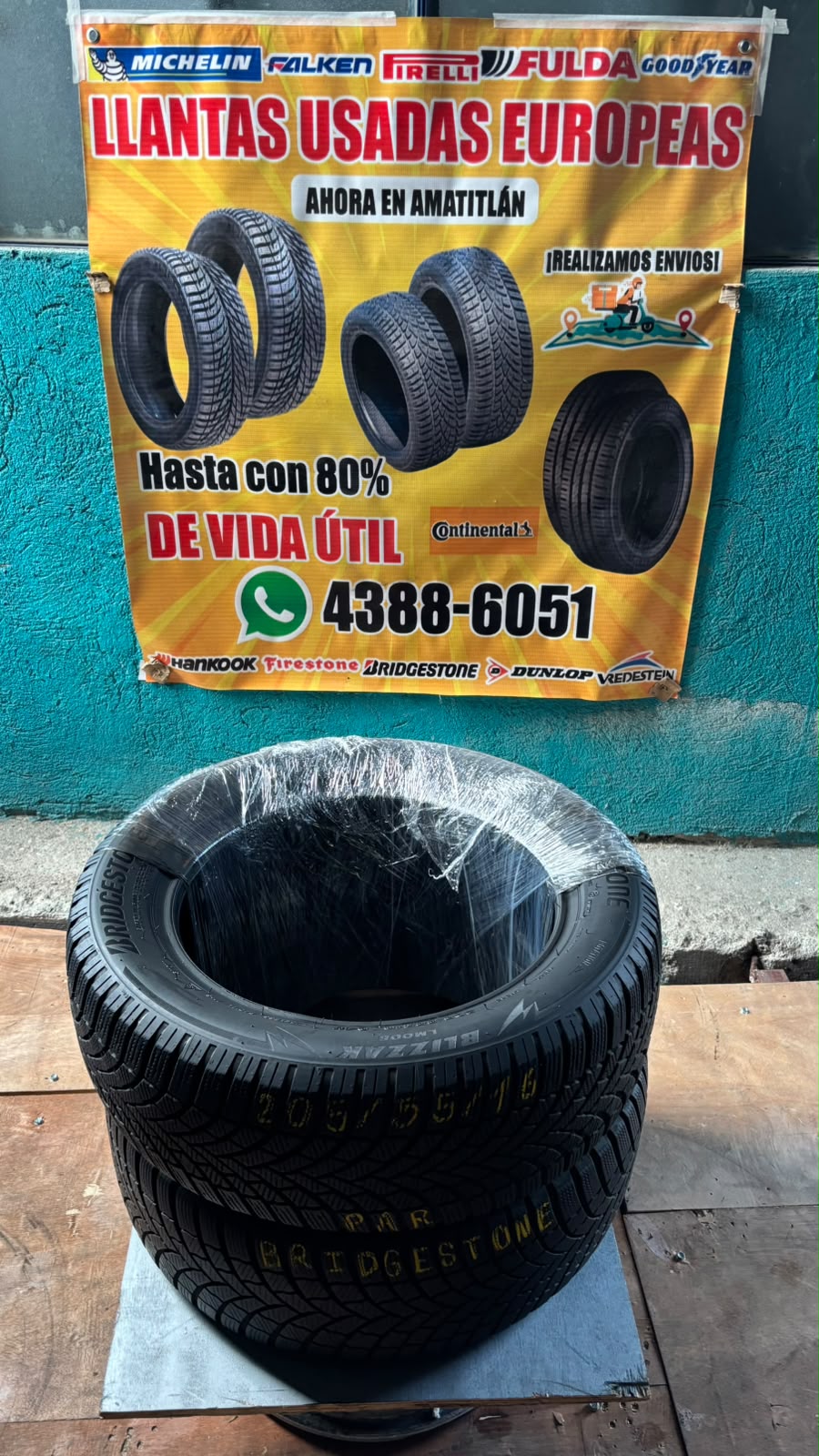PAR DE LLANTAS 205/55/16 BRIDGESTONE