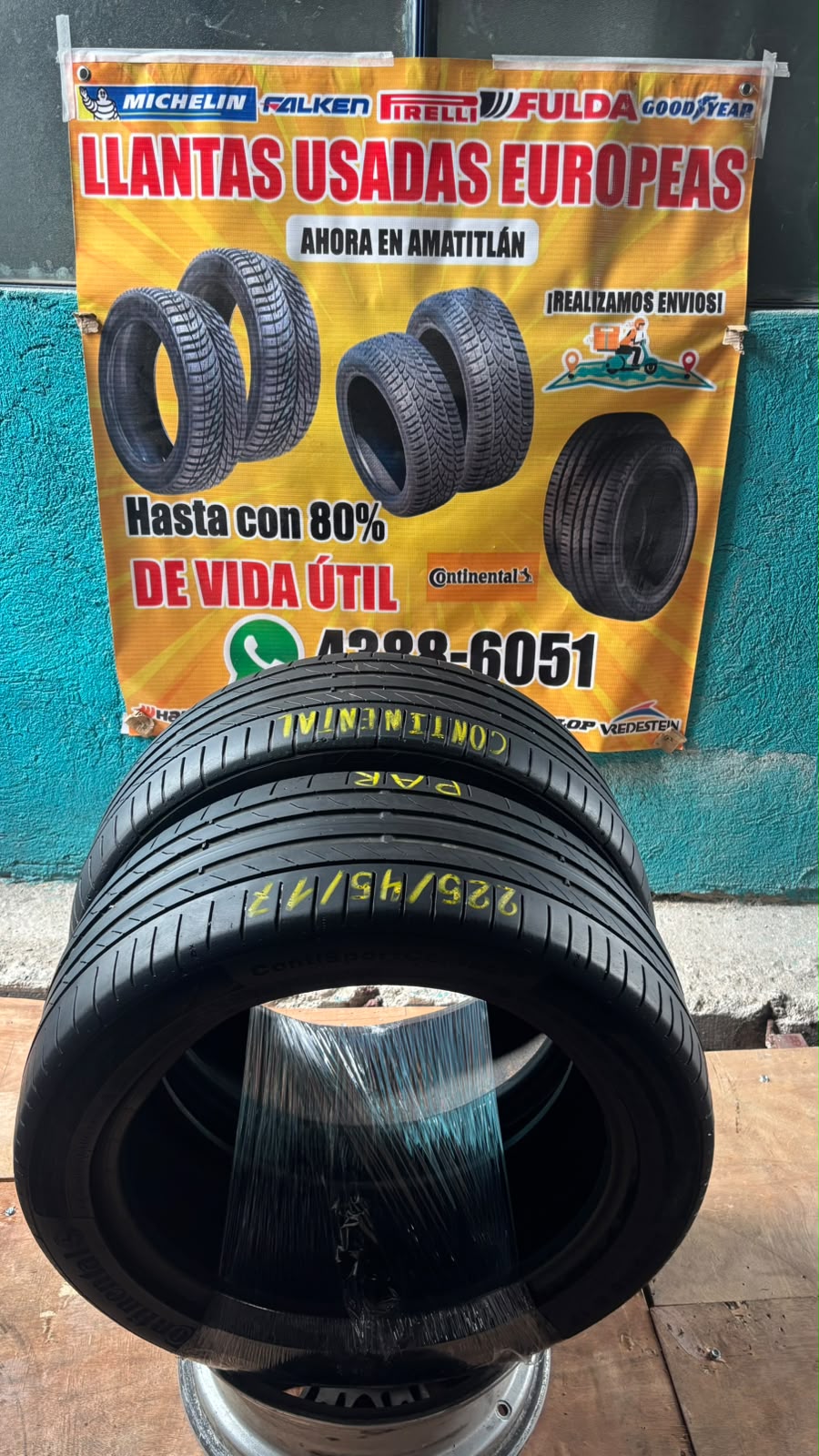 PAR DE LLANTAS 225/45/17 CONTINENTAL