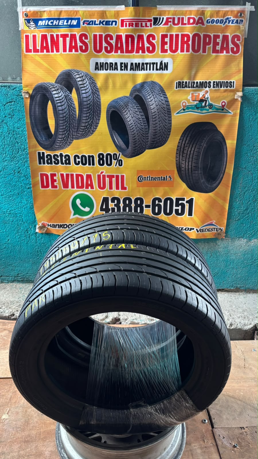 PAR DE LLANTAS 195/50/15 CONTINENTAL