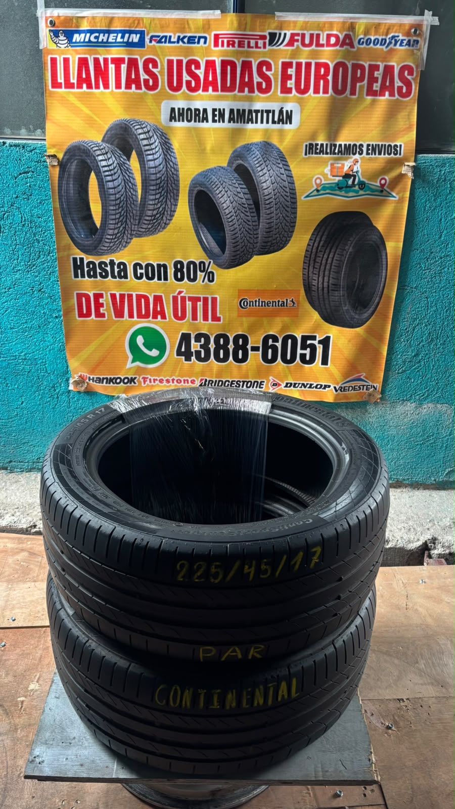 PAR DE LLANTAS 225/45/17 CONTINENTAL