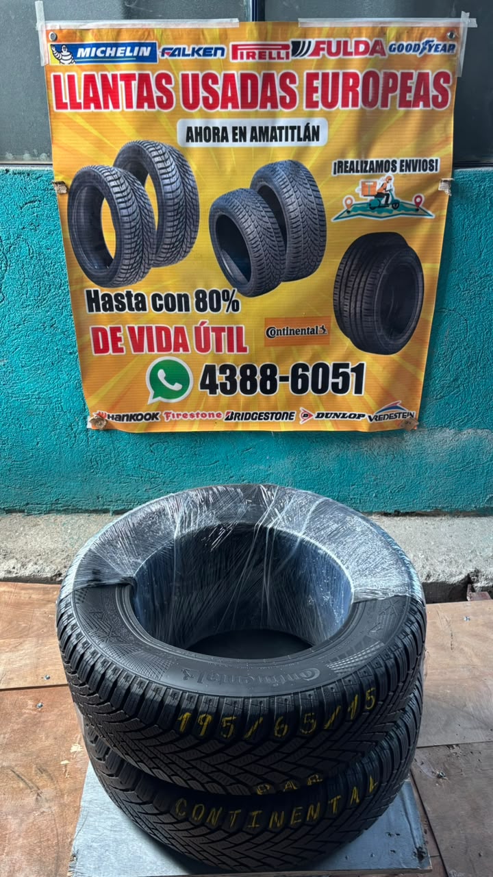 PAR DE LLANTAS 195/65/15 CONTINENTAL