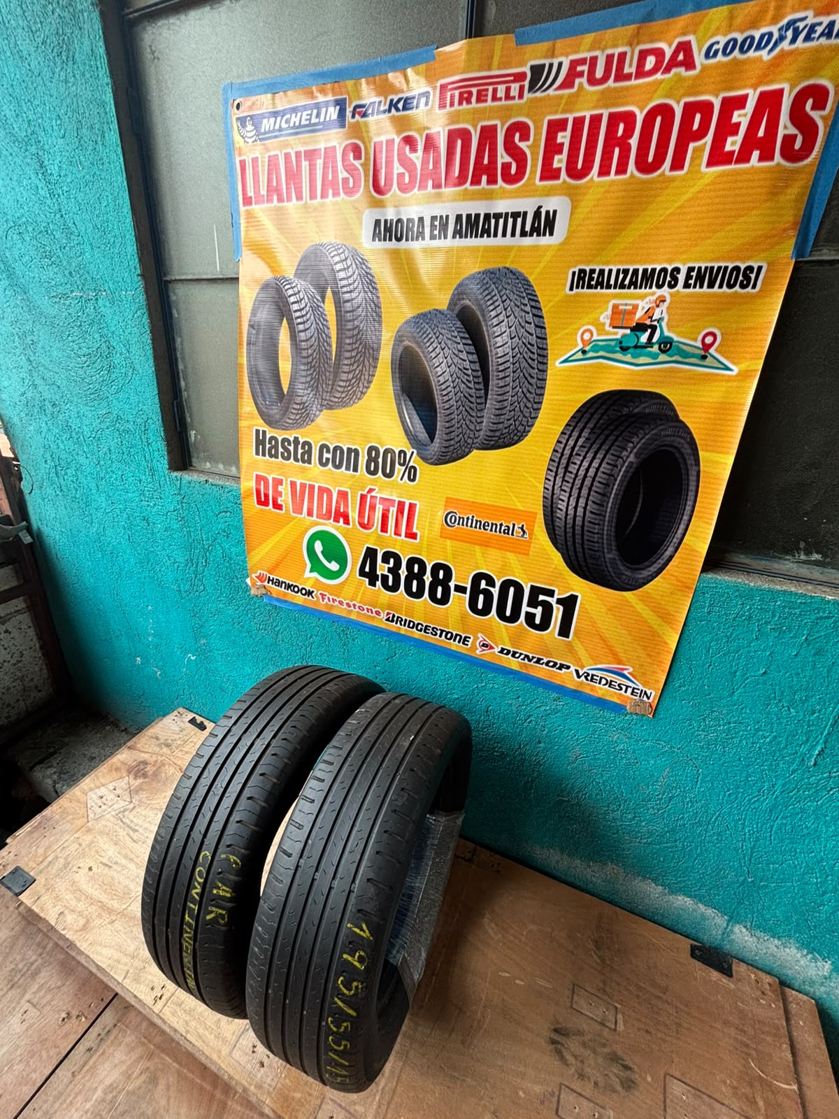 PAR DE LLANTAS 195/55/15 CONTINENTAL