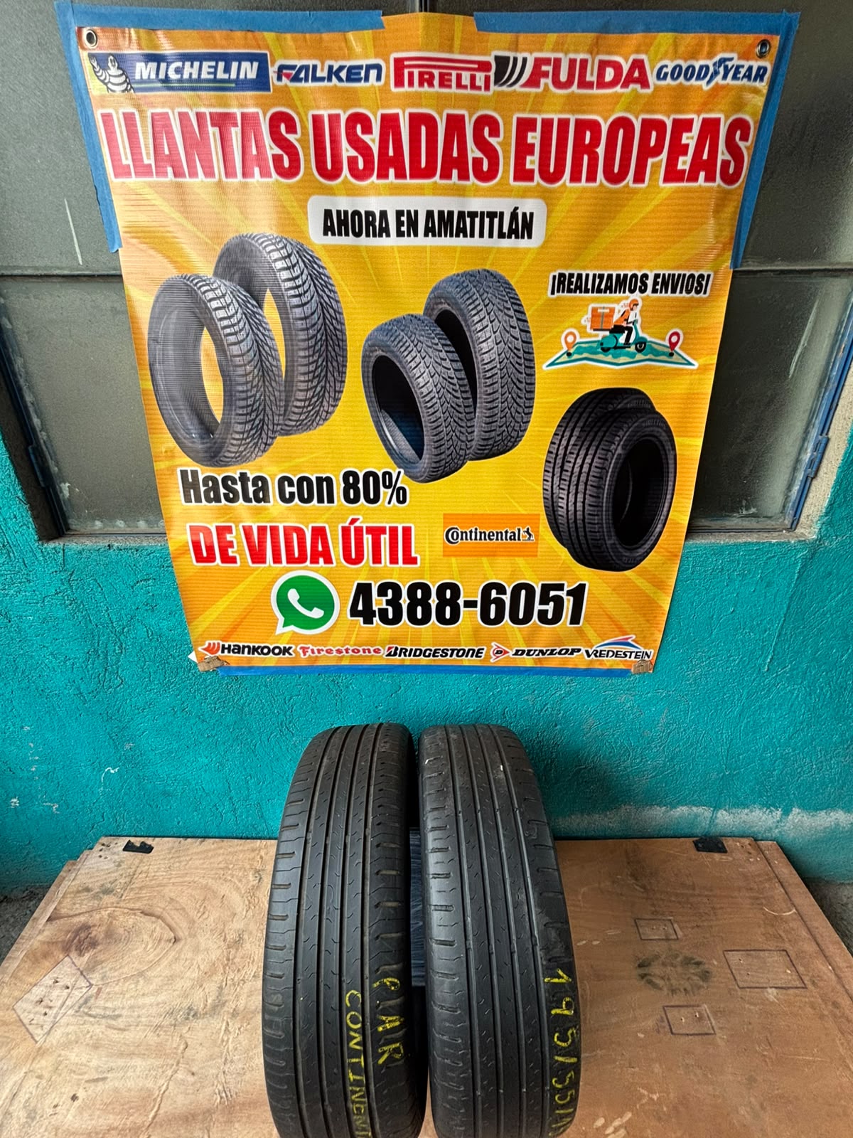 PAR DE LLANTAS 195/55/15 CONTINENTAL