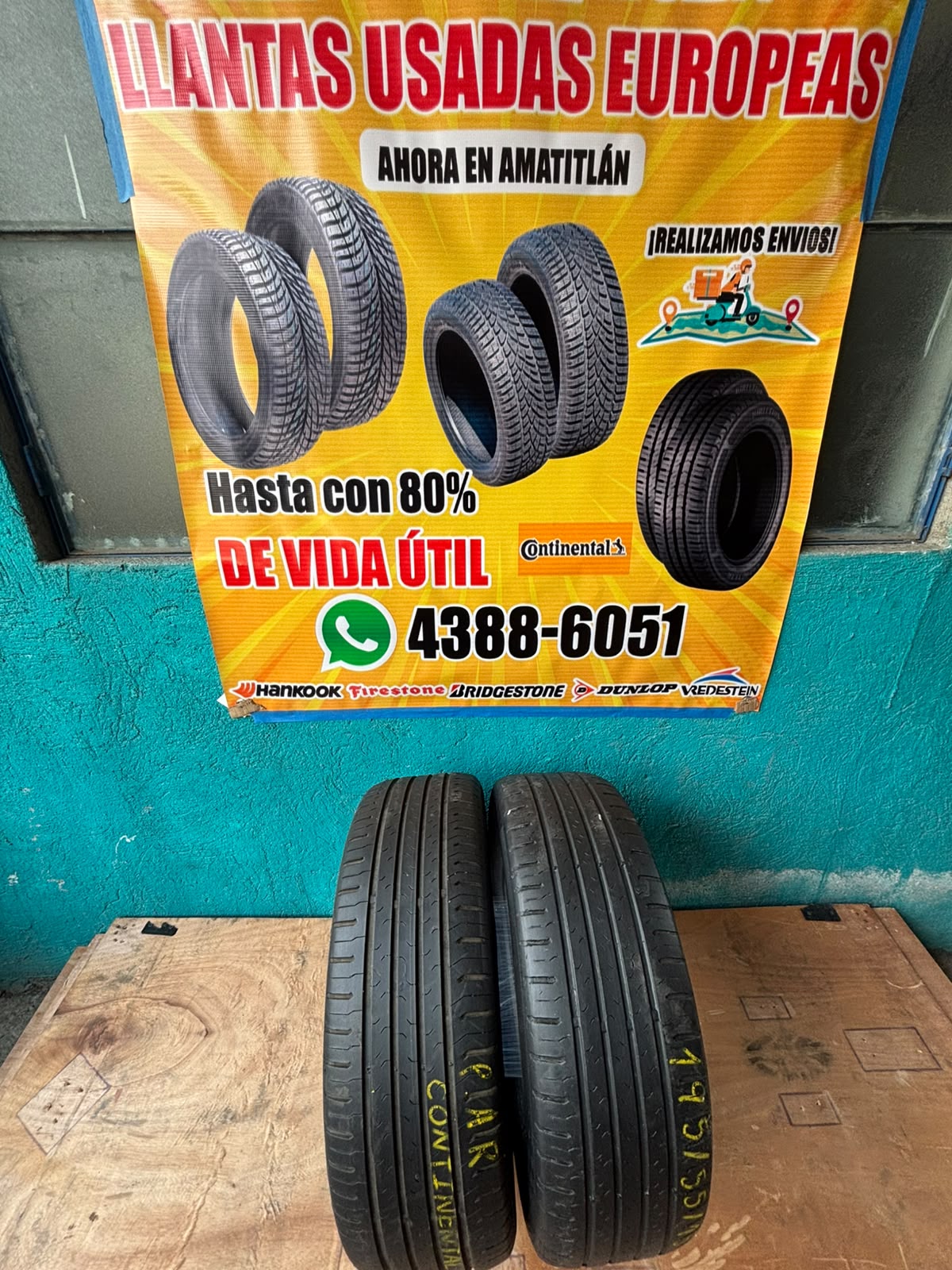 PAR DE LLANTAS 195/55/15 CONTINENTAL