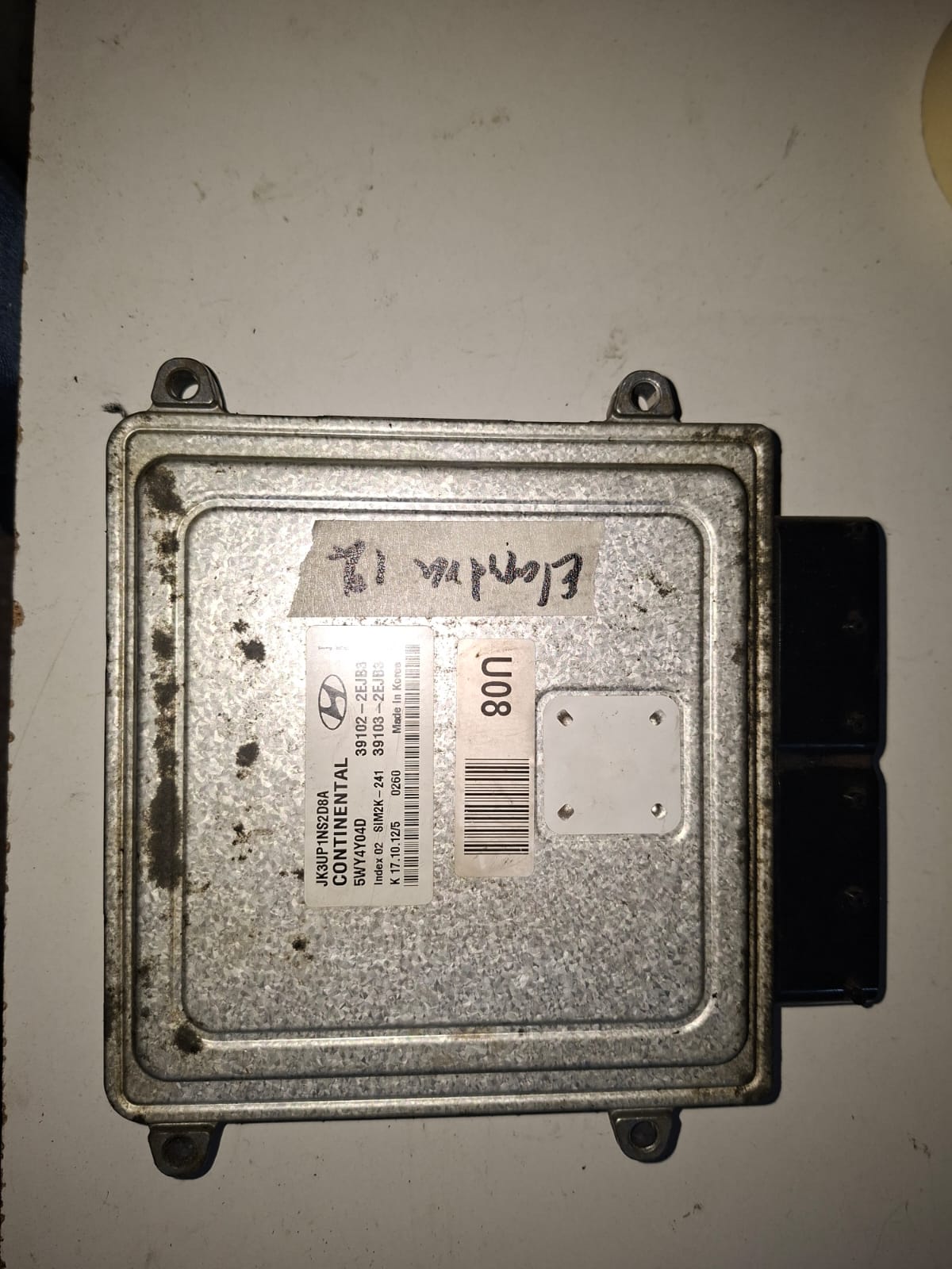 COMPUTADORA HYUNDAI ELANTRA 2012 U08 HUB 39102-2EJB3