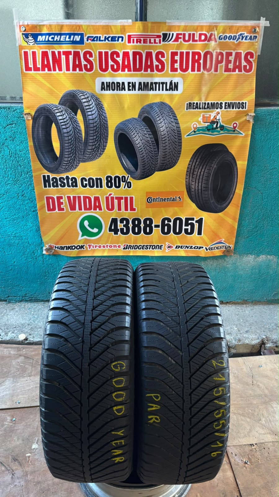 PAR DE LLANTAS 215/55/16 GOOD YEAR