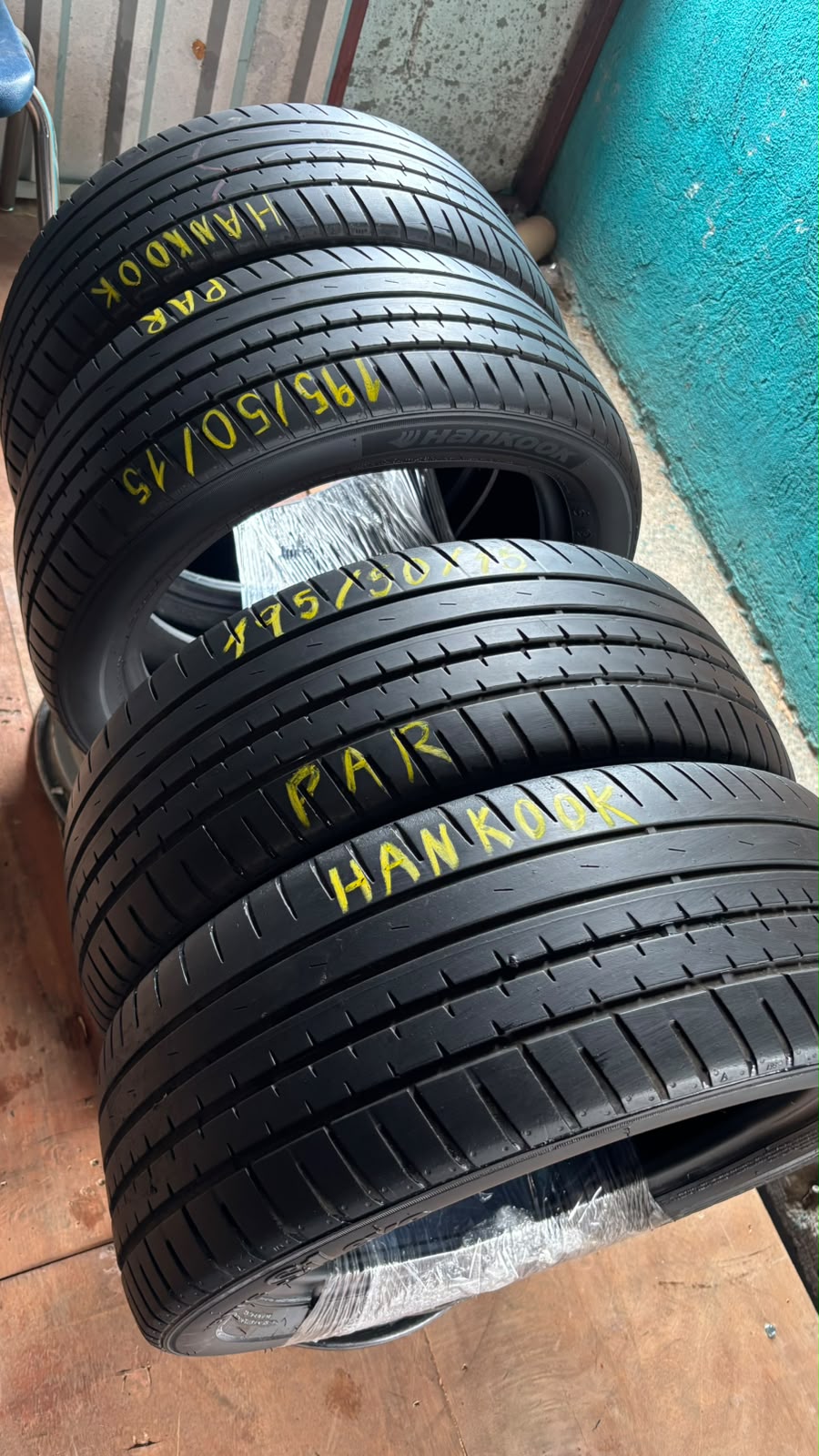 JUEGO DE LLANTAS 195/50/15 HANKOOK