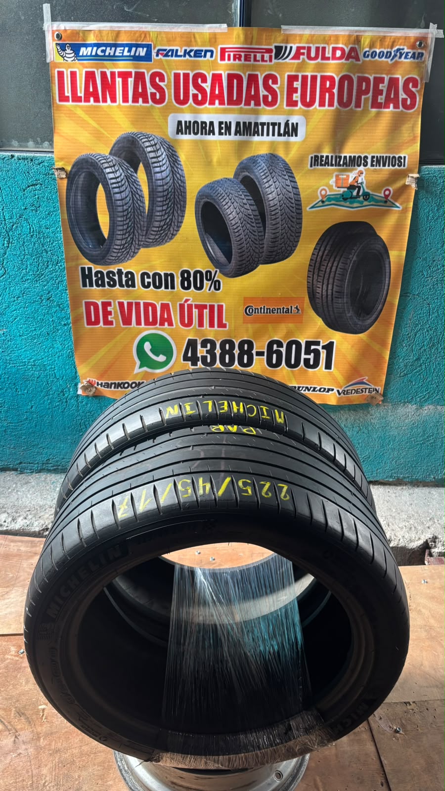 PAR DE LLANTAS 225/45/17 MICHELIN