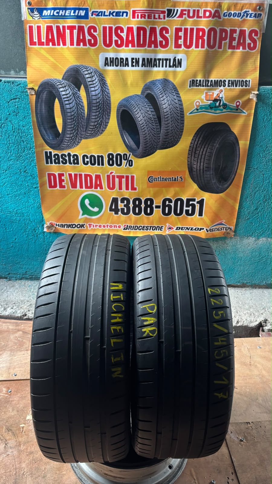 PAR DE LLANTAS 225/45/17 MICHELIN