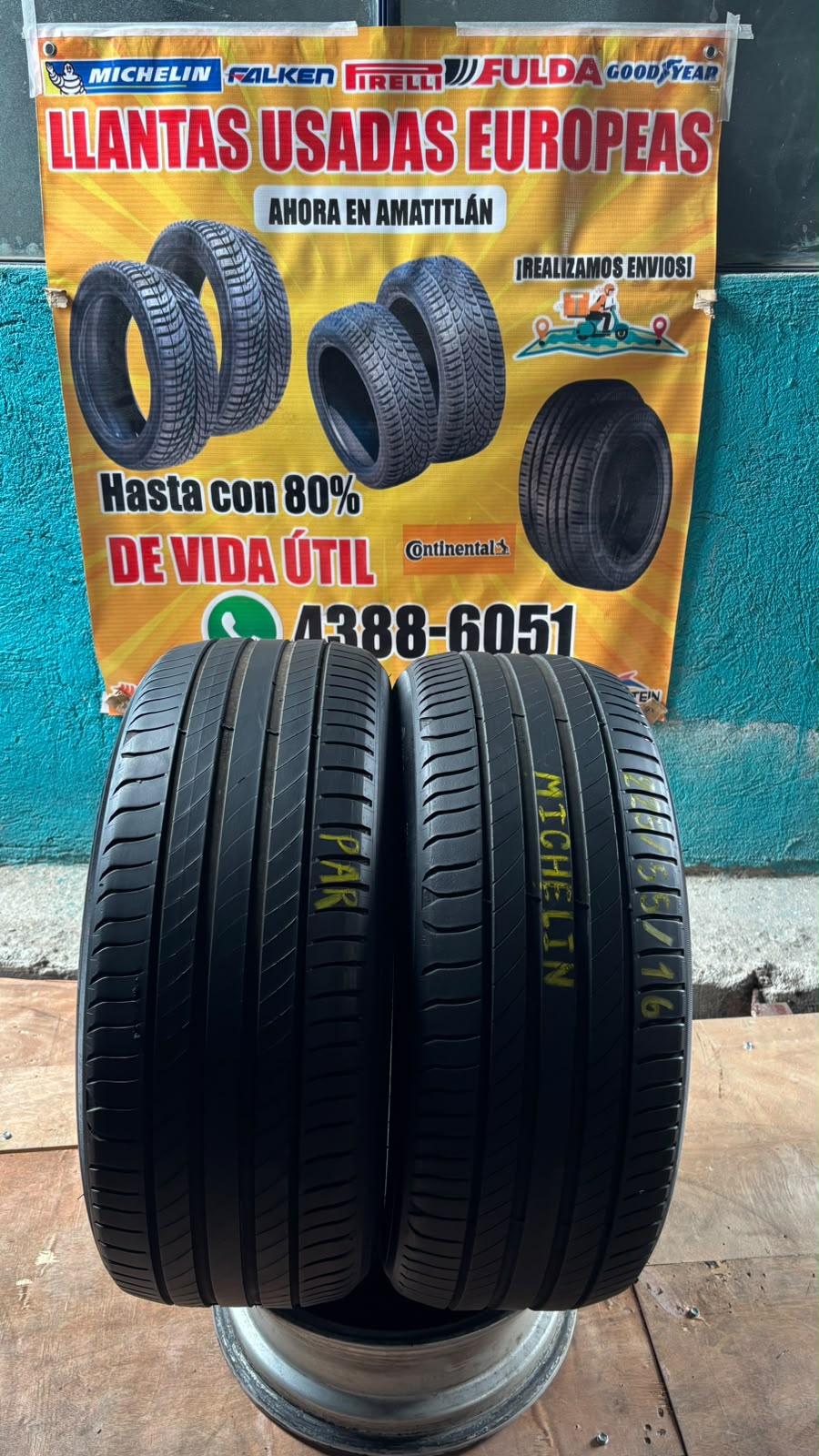 PAR DE LLANTAS 225/55/16 MICHELIN