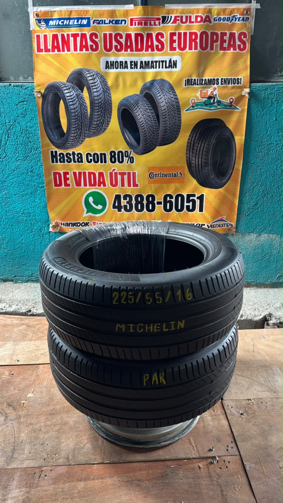 PAR DE LLANTAS 225/55/16 MICHELIN