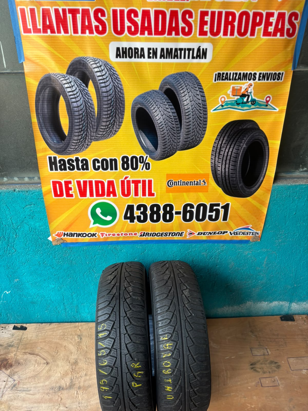 PAR DE LLANTAS 195/65/15 UNIROYAL