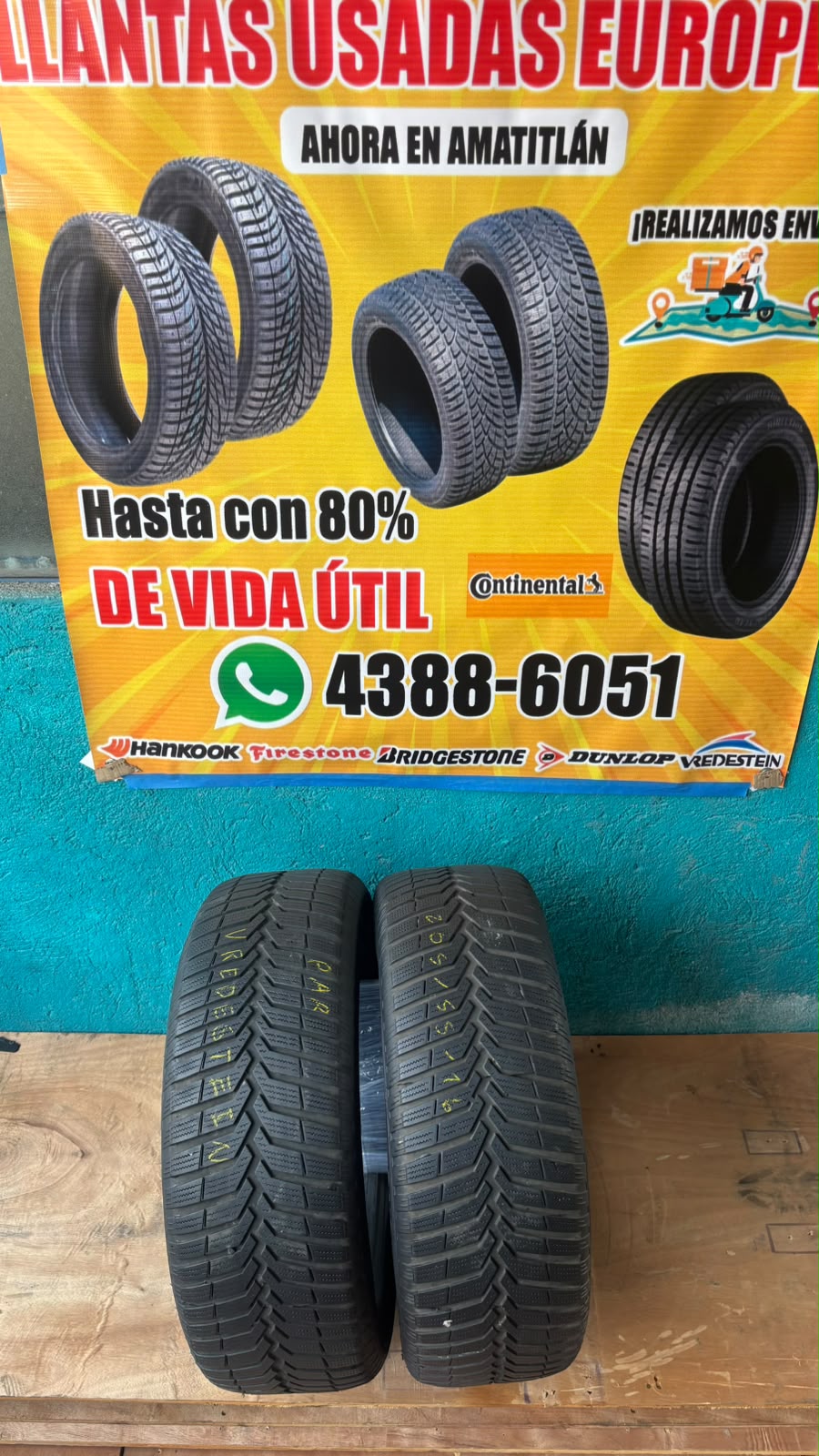 PAR DE LLANTAS 205/55/16 VREDESTEIN